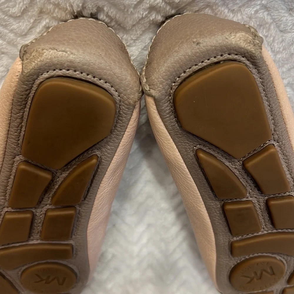 Michael Kors Women’s Fulton Moc Two Tone Ercu Leather Flats Shoes Sz 6.5